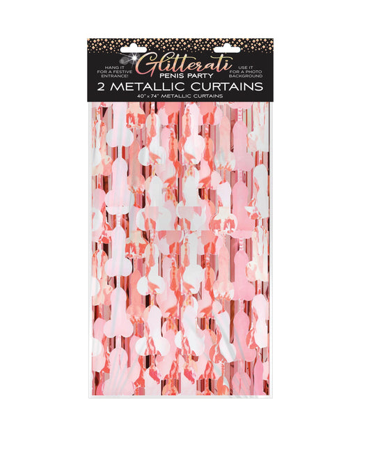 Glitterati Penis Foil Curtain - Rose Gold - My Sex Toy Hub