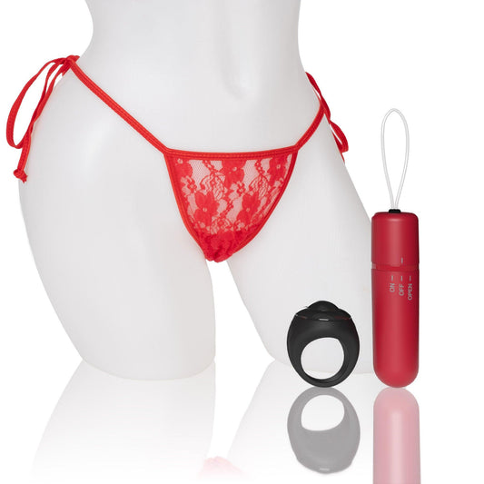 Screaming O 4t - Vibrating Panty Set With Remote Control Ring - Red - My Sex Toy Hub