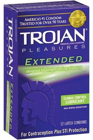 Trojan Pleasures Extended Pleasure - 12 Pack - My Sex Toy Hub