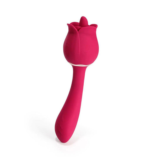 Rhea - the Rose Clit Licking Tongue Vibrator and G Spot Massager - Pink - My Sex Toy Hub