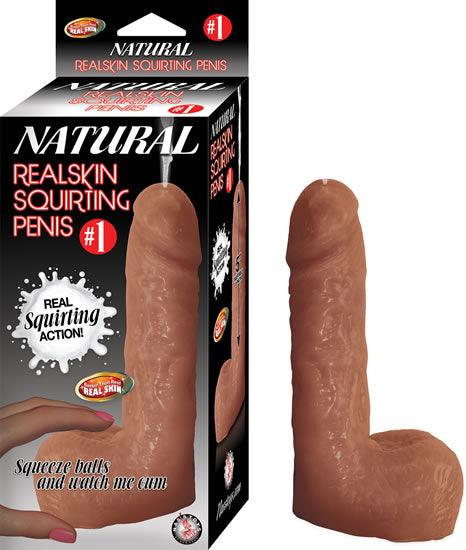 #1 Natural Realskin Squirting Penis - Brown - My Sex Toy Hub