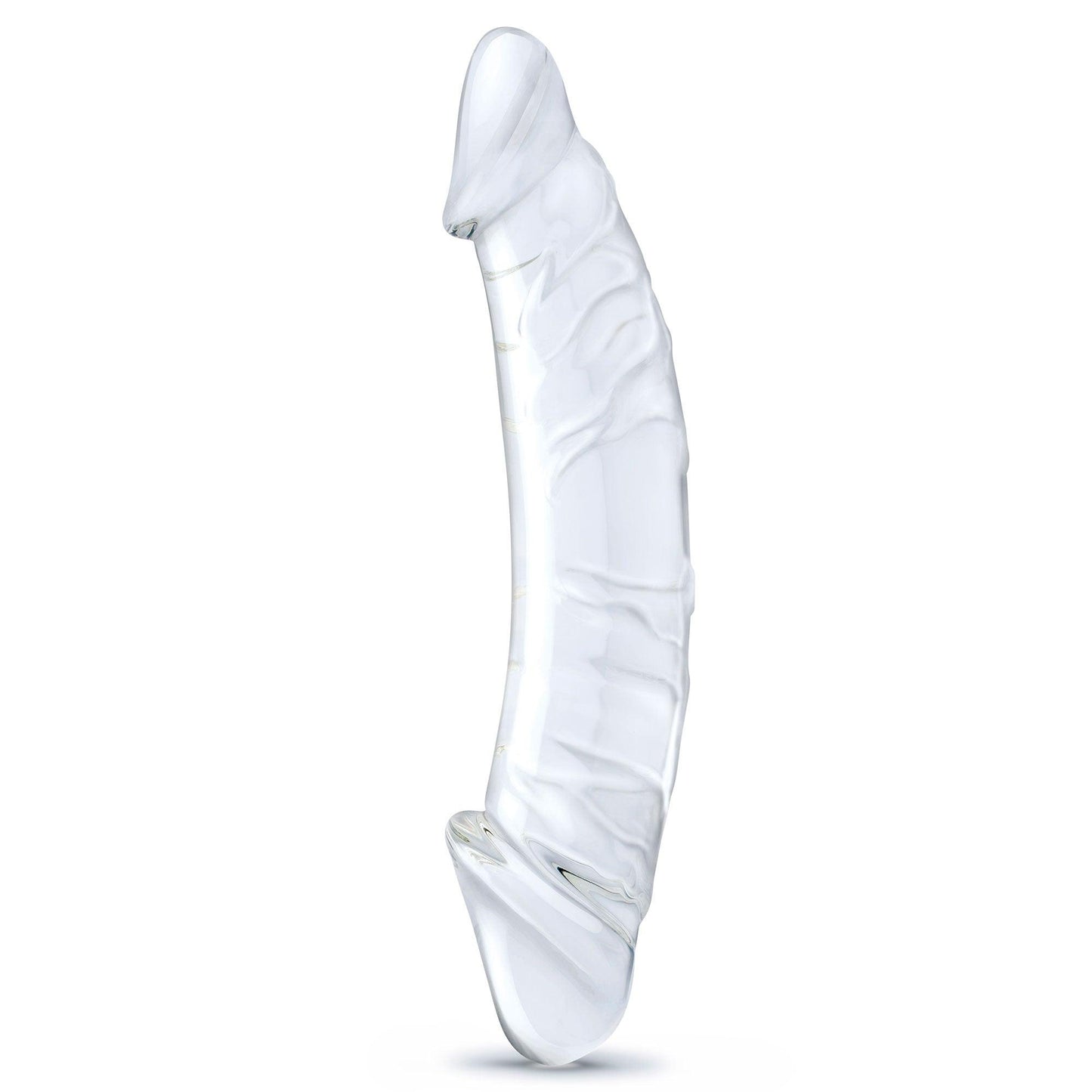 10.5 Inch Girthy Realistic Glass Double Dong - Clear - My Sex Toy Hub