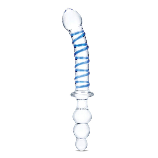 10 Inch Twister Dual-Ended Dildo - Clear/blue - My Sex Toy Hub