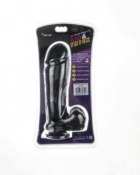 10" Thick Cock W/balls & Suction - Black - My Sex Toy Hub