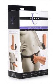 10x Groove Harness With Vibrating & Rotating Dildo - Flesh - My Sex Toy Hub
