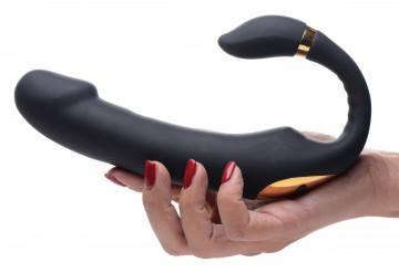 10x Pleasure Pose Come Hither Silicone Vibe With Poseable Clit Stim - My Sex Toy Hub