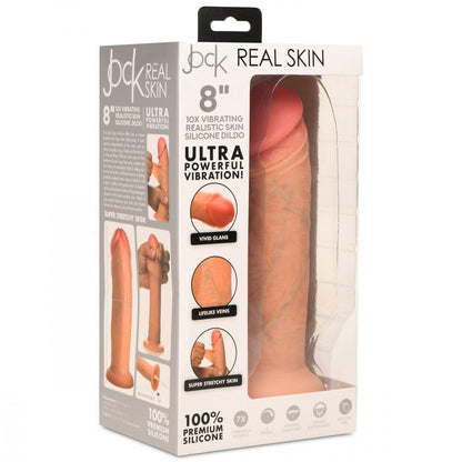 10X Real Skin 8 inch Vibrating Dildo - My Sex Toy Hub