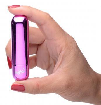 10x Rechargeable Vibrating Metallic Bullet - Purple - My Sex Toy Hub
