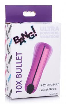 10x Rechargeable Vibrating Metallic Bullet - Purple - My Sex Toy Hub