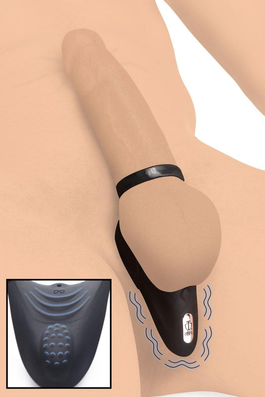 10X Silicone Cock Ring with Vibrating Taint Stimulator - My Sex Toy Hub