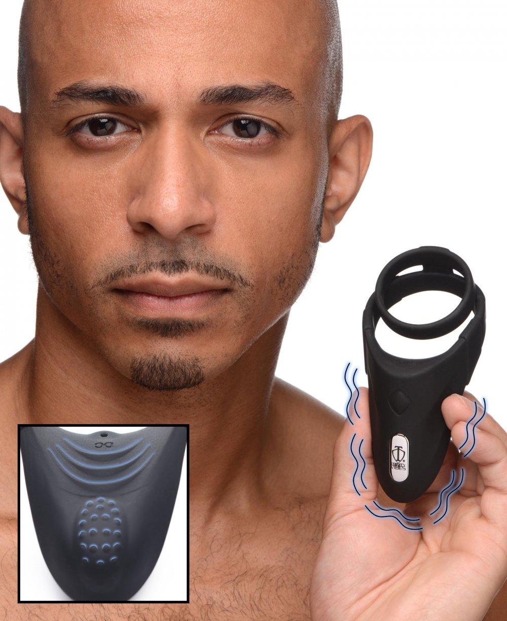 10X Silicone Cock Ring with Vibrating Taint Stimulator - My Sex Toy Hub