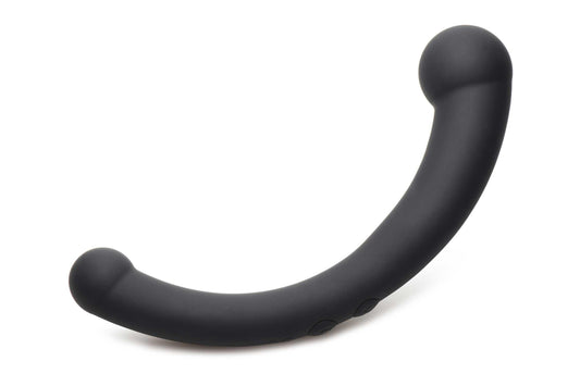 10x Vibra-Crescent Silicone Dual Ended Dildo - Black - My Sex Toy Hub