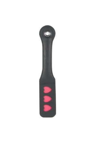 12 Inch Leather Impression Paddle - Heart - My Sex Toy Hub