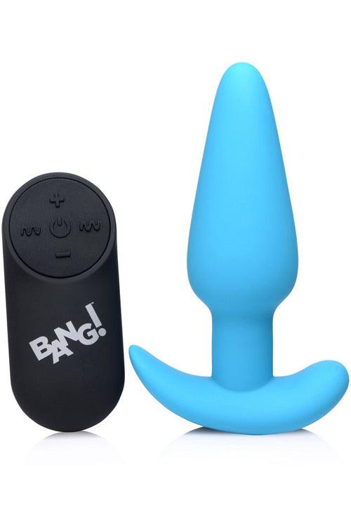 21x Silicone Butt Plug With Remote - Blue - My Sex Toy Hub