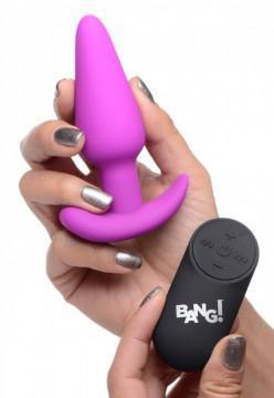 21x Silicone Butt Plug With Remote - Purple - My Sex Toy Hub