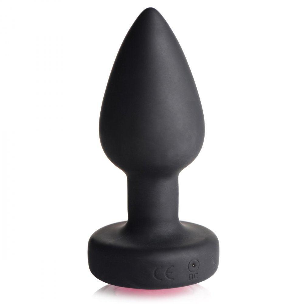 28x Silicone Vibrating Pink Gem Anal Plug With Remote - Small - My Sex Toy Hub
