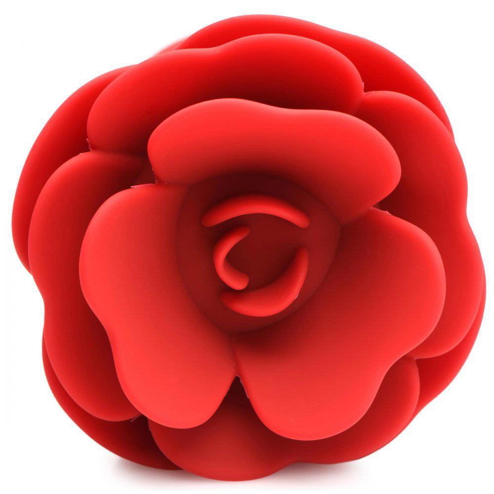 28x Silicone Vibrating Rose Anal Plug With Remote - Medium - My Sex Toy Hub