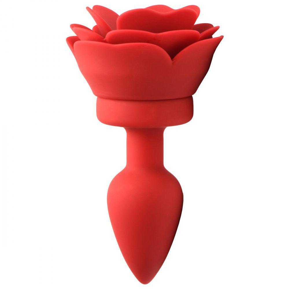 28x Silicone Vibrating Rose Anal Plug With Remote - Small - My Sex Toy Hub