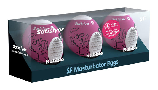 3 Pc Set Masturbator Egg - Bubble - Violet - My Sex Toy Hub