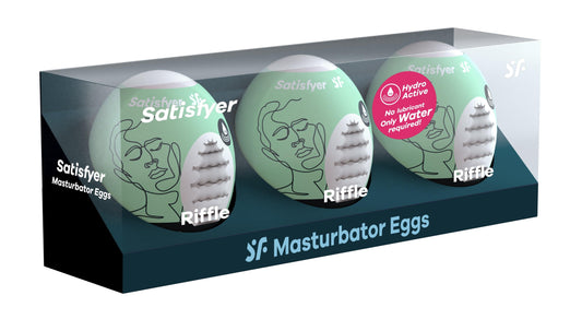 3 Pc Set Masturbator Egg - Riffle - Light Green - My Sex Toy Hub