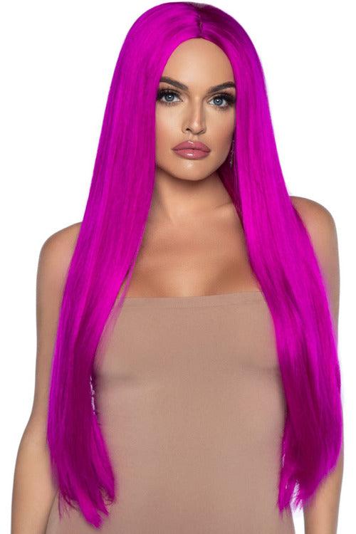 33 Inch Long Straight Center Part Wig Raspberry - My Sex Toy Hub