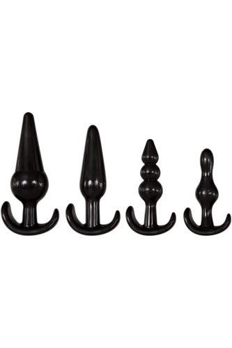 4 Piece Anal Plug Kit - Black - My Sex Toy Hub