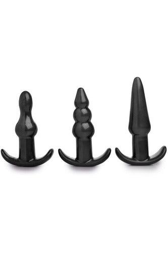 4 Piece Vibrating Anal Plug Set - Black - My Sex Toy Hub