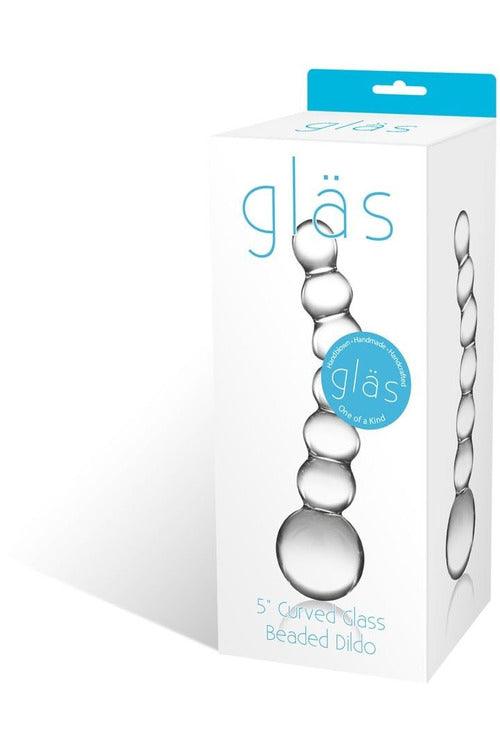 5" Curved Glass Beaded Dildo - My Sex Toy Hub
