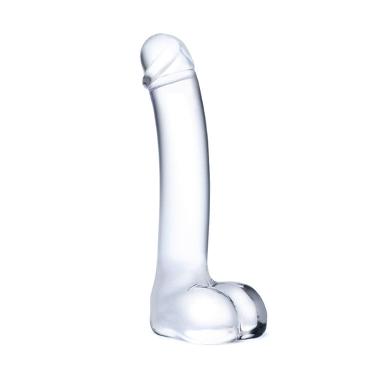 7 Inch Realistic Curved Glass G-Spot Dildo - Clear - My Sex Toy Hub