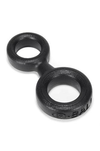 8-Ball Cockring With Attached Ball Ring Oxballs - Black - My Sex Toy Hub