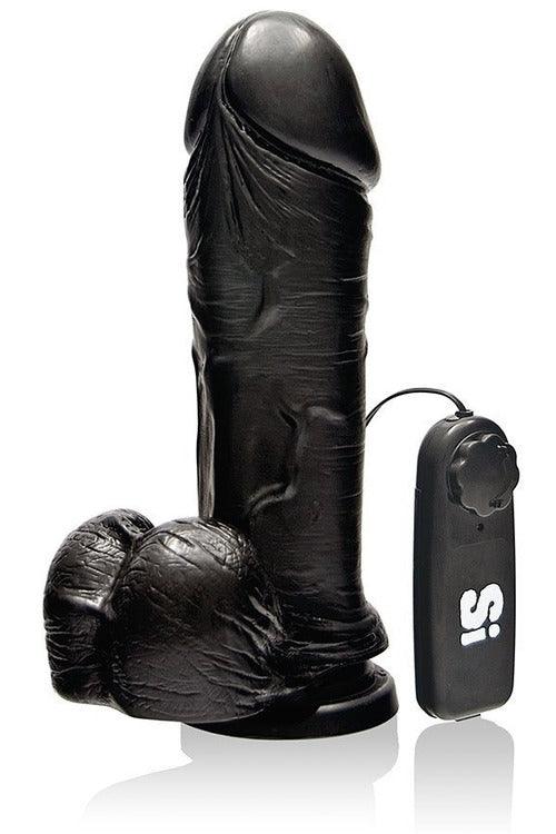 8" Thick Cock W/balls, Egg, & Suction - Black - My Sex Toy Hub