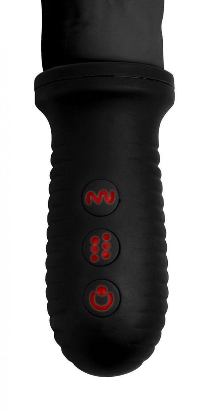 8x Auto Pounder Vibrating and Thrusting Dildo With Handle - Black - My Sex Toy Hub