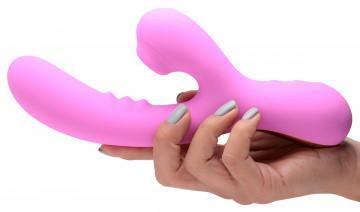 8x Silicone Suction Rabbit - Pink - My Sex Toy Hub