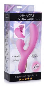 8x Silicone Suction Rabbit - Pink - My Sex Toy Hub