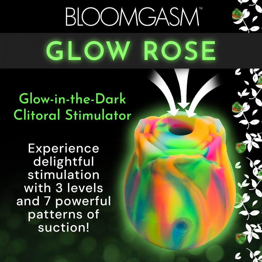 Glow Rose Glow-in-the-Dark Rose Clit Stimulator - Rainbow - My Sex Toy Hub