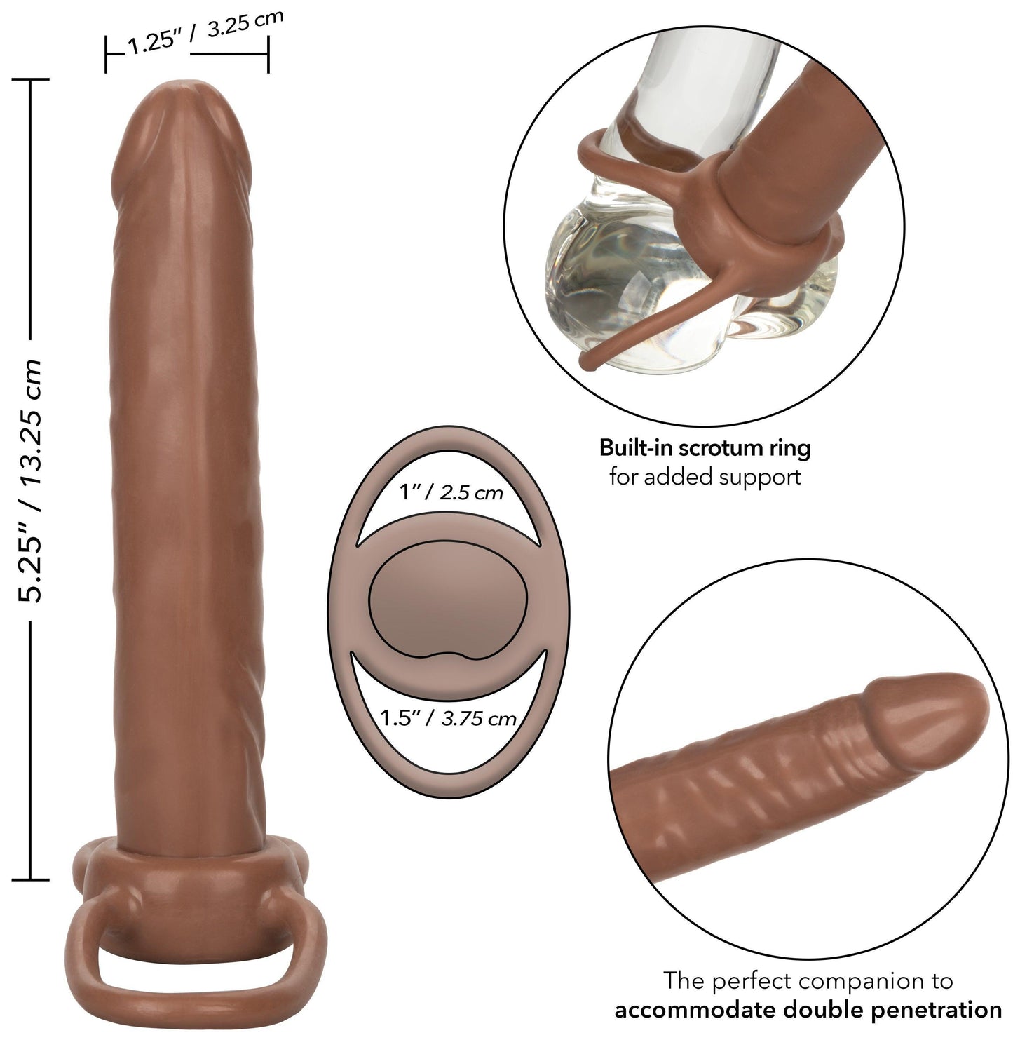 Accommodator Dual Penetrator - Brown - My Sex Toy Hub