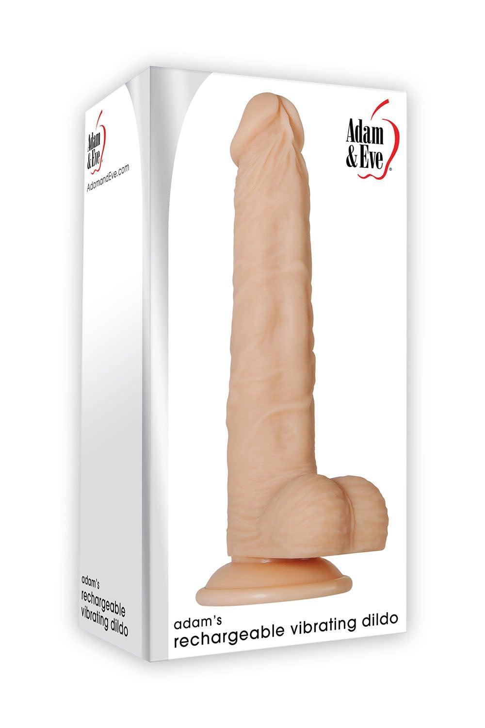 Adam's Rechargeable Vibrating Dildo - Flesh - My Sex Toy Hub