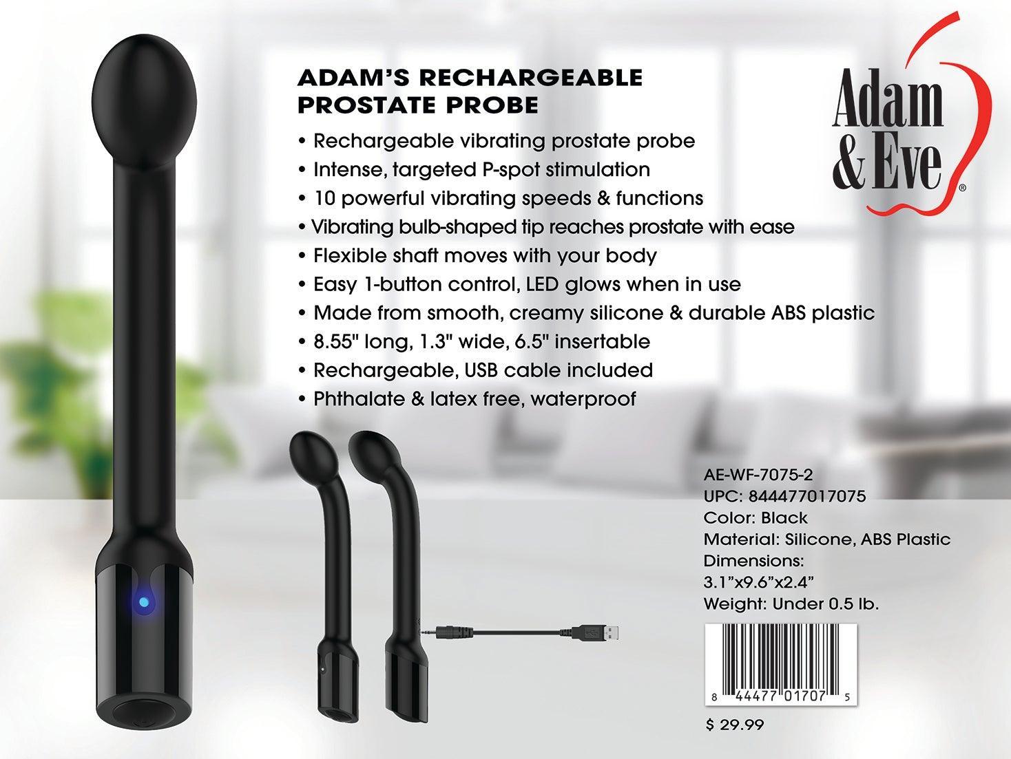 Adams Rechargeable Prostate Probe - My Sex Toy Hub