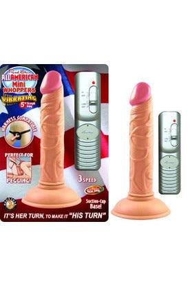 All American Mini Whoppers Vibrating 5-Inch Straight Dong-Flesh - My Sex Toy Hub