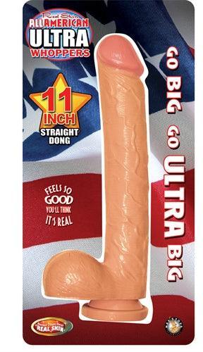 All American Ultra Whoppers 11-Inch Straight Dong - Flesh - My Sex Toy Hub