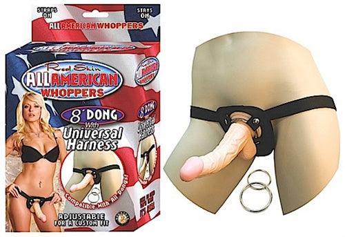 All American Whoppers 8-Inch Dong With Universal - Flesh - My Sex Toy Hub