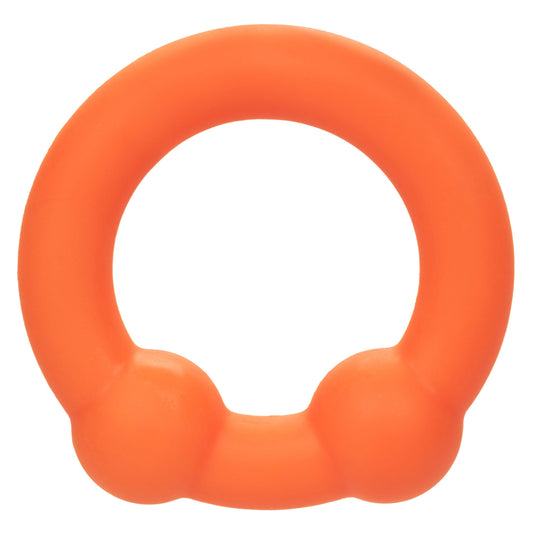 Alpha Liquid Silicone Dual Ball Ring - Orange Orange - My Sex Toy Hub
