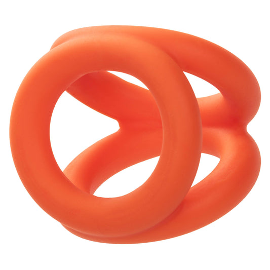Alpha Liquid Silicone Tri-Ring - Orange Orange - My Sex Toy Hub