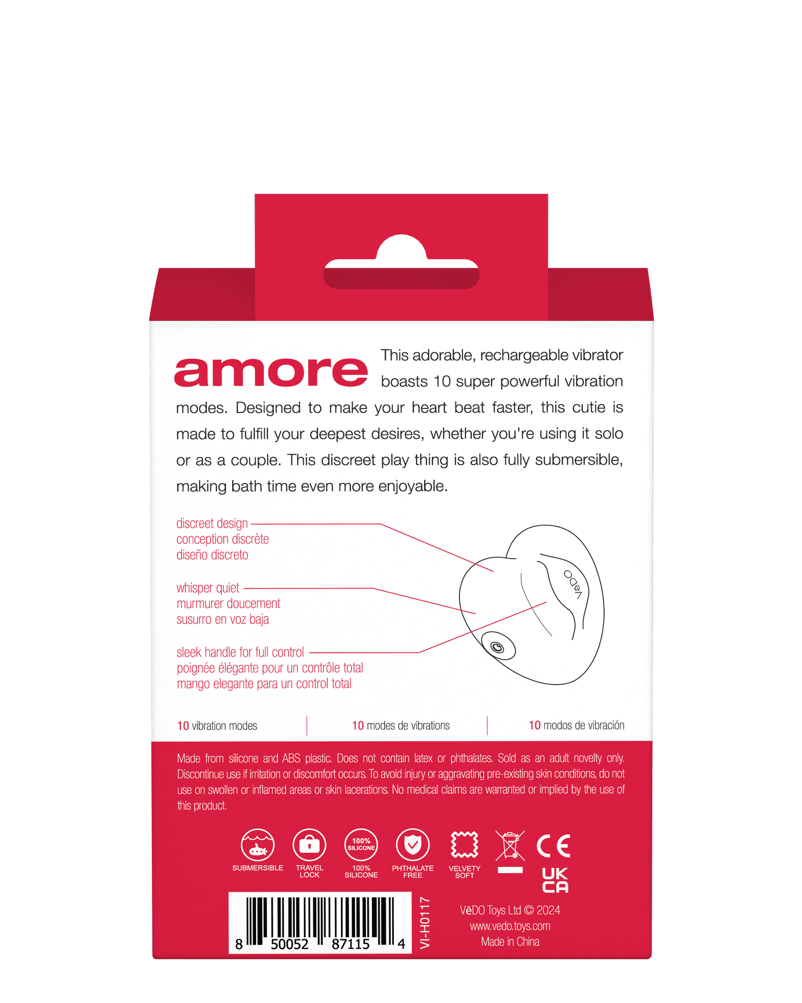 Amore Rechargeable Pleasure Vibe - Red - My Sex Toy Hub