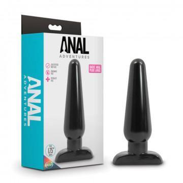 Anal Adventures - Basic Anal Plug - Large - Black - My Sex Toy Hub