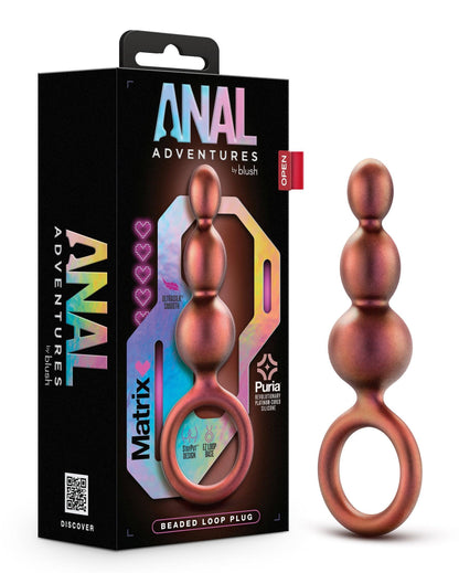 Anal Adventures Matrix - Beaded Loop Plug - Copper - My Sex Toy Hub