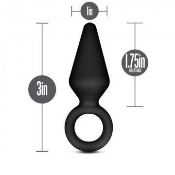 Anal Adventures - Platinum - Silicone Loop Plug - Small - Black - My Sex Toy Hub