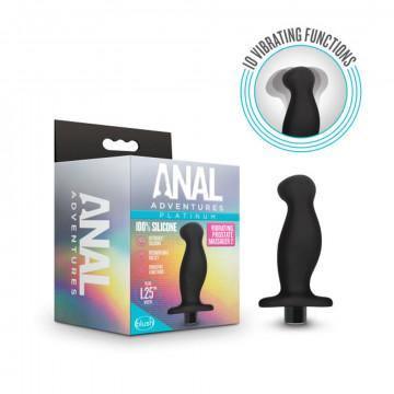 Anal Adventures- Platinum- Silicone Vibrating Prostate Massager 02-Black - My Sex Toy Hub