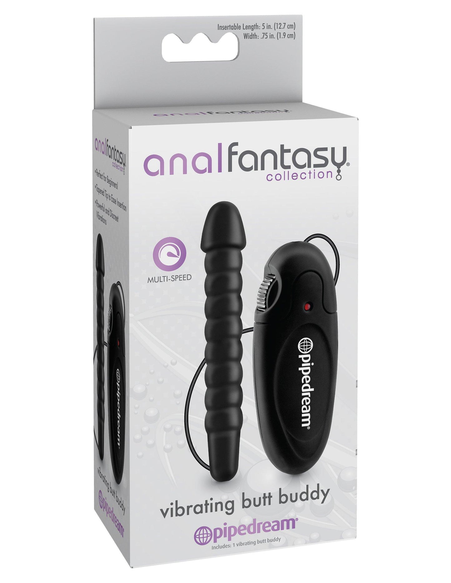 Anal Fantasy Collection Vibrating Butt Buddy - Black - My Sex Toy Hub