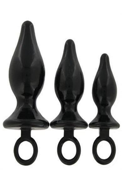 Anal Pacifiers Set of 3 - Black - My Sex Toy Hub